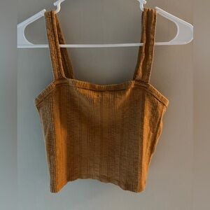 American Eagle Mustard Yellow Women's Crop Top Tank Top Size M